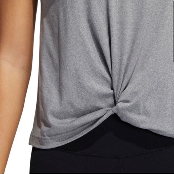 NWOT Adidas Twist Front Tank Gray Size XS - Picture 5 of 10